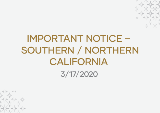 Important Notice – Southern Northern California