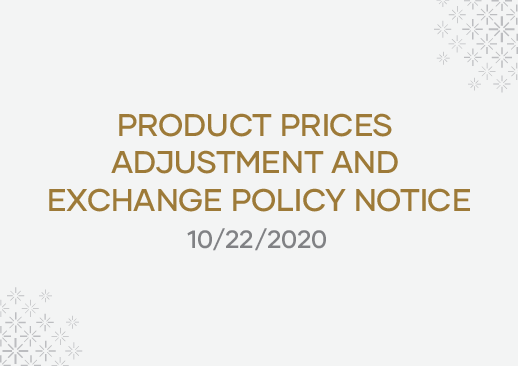 Product Prices Adjustment and Exchange Policy Notice