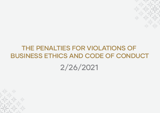 The Penalties For Violations Of Business Ethics And Code Of Conduct 0221