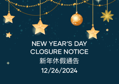 2025 New Year Closure