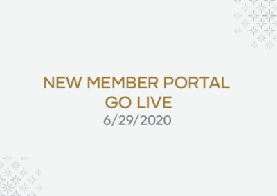 New Member Portal GO LIVE