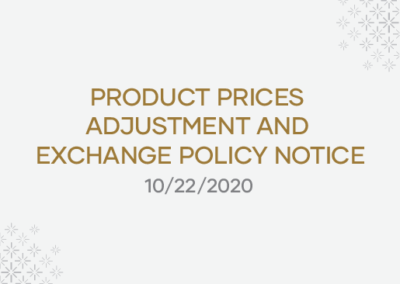 Product Prices Adjustment and Exchange Policy Notice