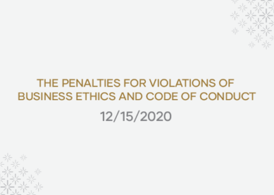 The Penalties for Violations of Business Ethics and Code of Conduct