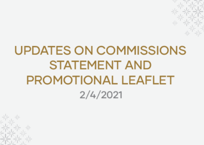 Updates On Commissions Statement And Promotional Leaflet