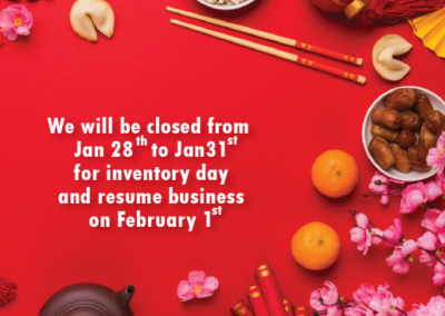 2022 Lunar New Year Closure Notice