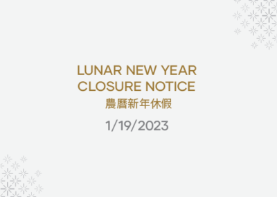 2023 Lunar New Year Closure Notice