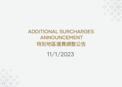 Additional Surcharges Announcement