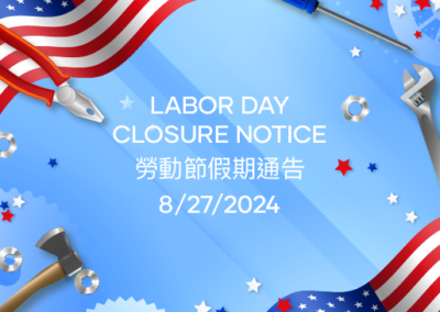 2024 Labor Day Closure Notice