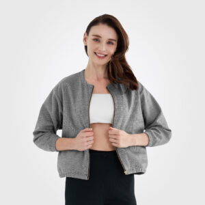 OC070 Houndstooth Zip Jacket