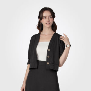 OC088 Short-Sleeve Cropped Cardigan
