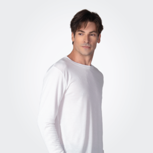 UW117 Men’s Mini Check Long-Sleeve Undershirt